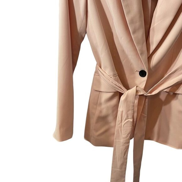Banana Republic Factory Pink Blush Tie Waist Blazer Size 10 NWT - Picture 4 of 11